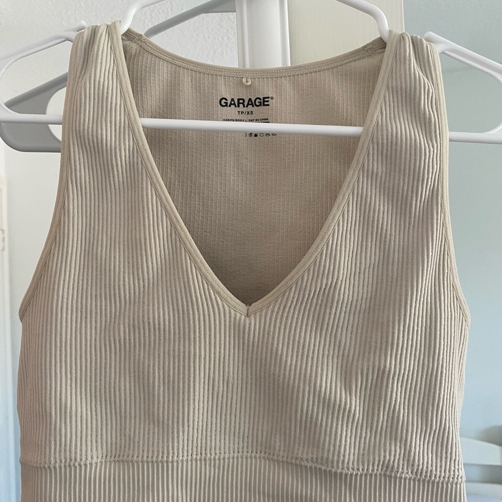 Tan Garage tank top/crop top!